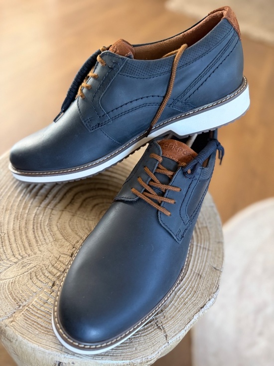 NWT Mens Rockport Criss Oxford Navy Blue Lace Up Leather Casual Shoe TruTech main image 5